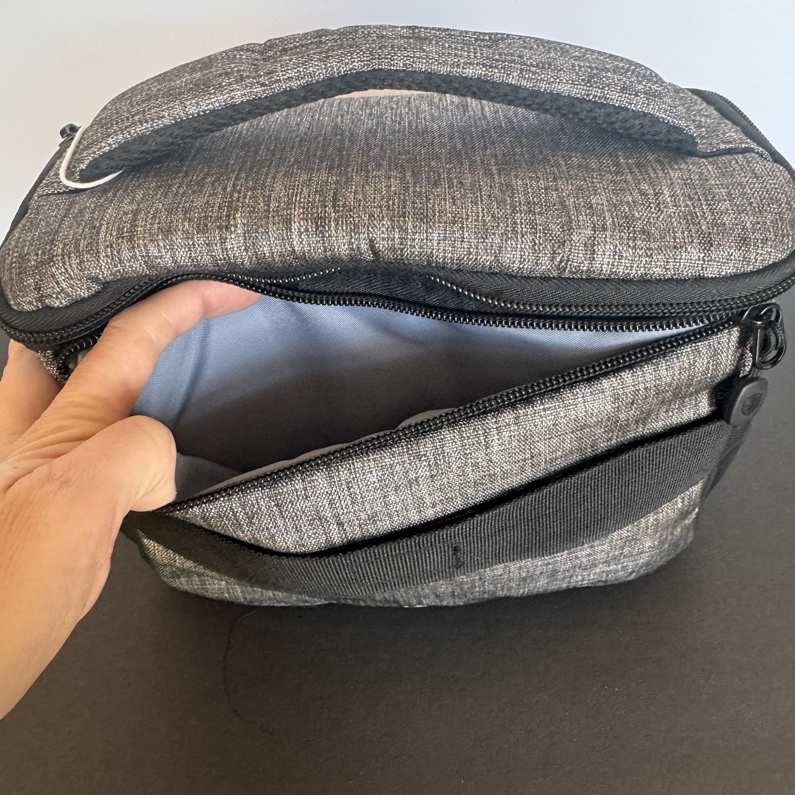 BAGSMART Compact Camera Shoulder Bag with Waterproof Rain Cover Grey Gray