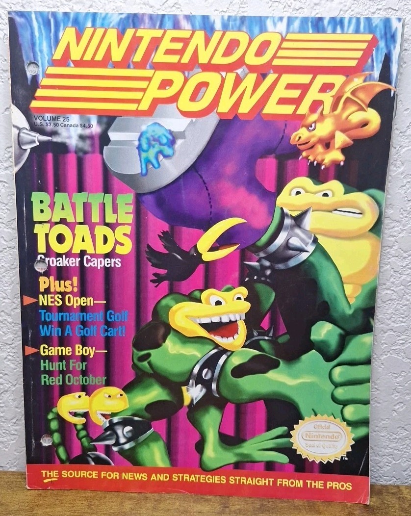 Nintendo Power Volume 25 June 1991 Battle Toads With Super Spy Hunter Poster
