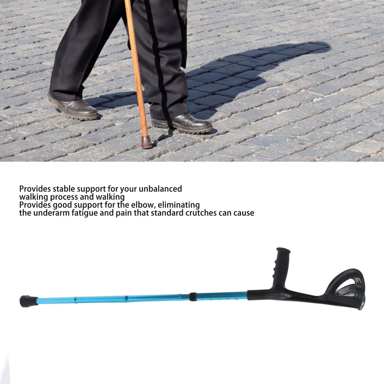 Foldable Crutch Forearm Crutch Walking Crutch Adjustable Crutch Blue US