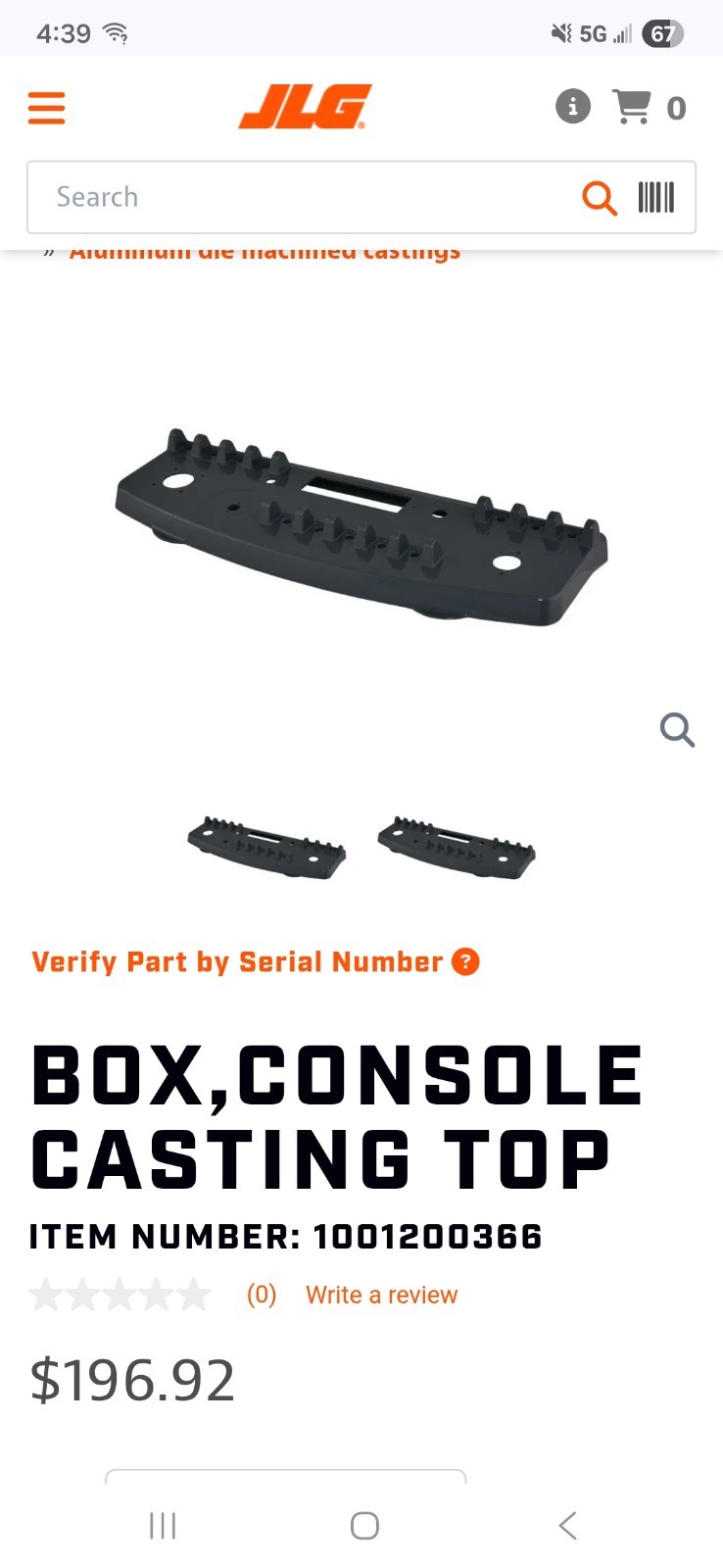 Jlg 1001200036 Control Box Top Casting New Oem