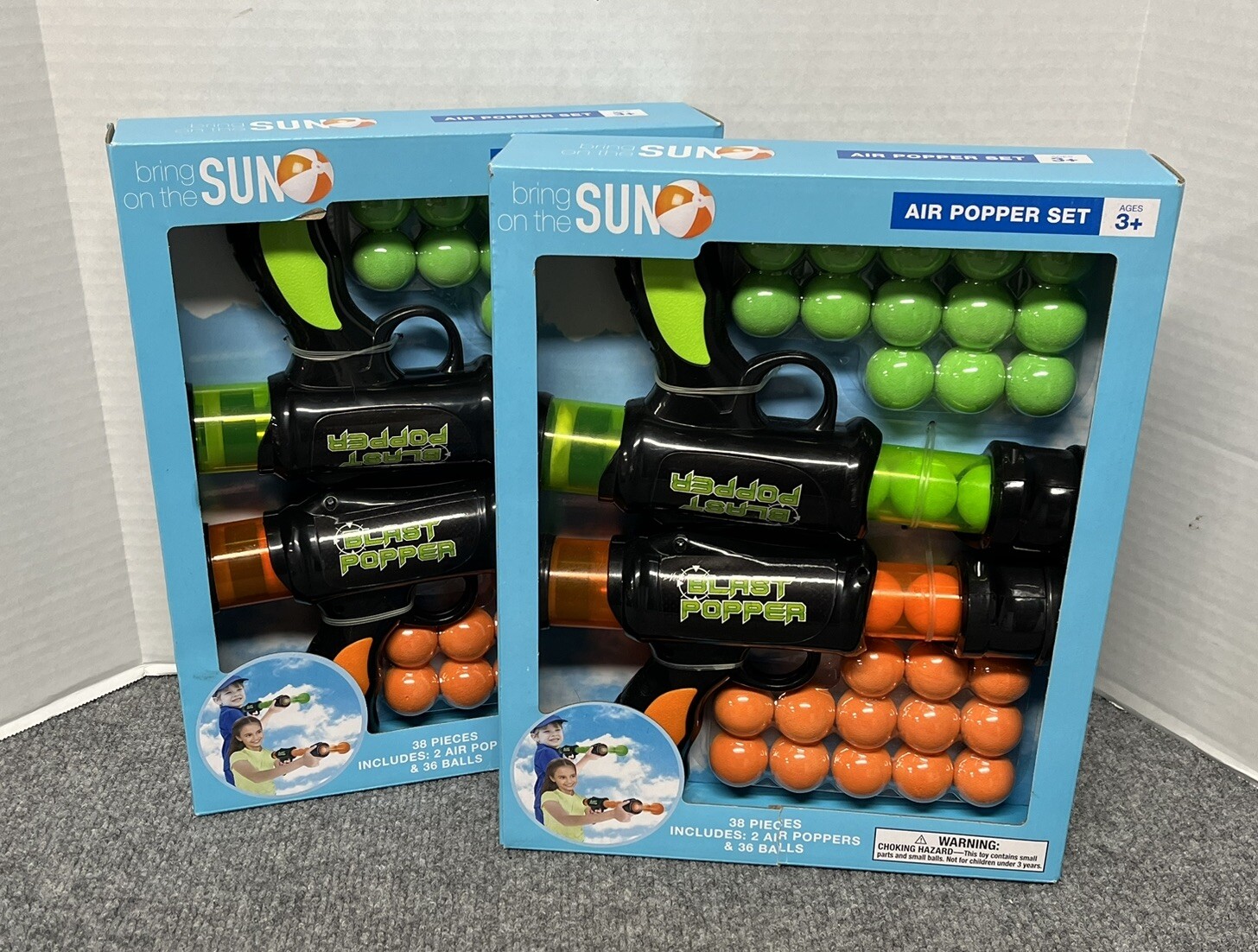 Air Popper Guns Toy Set Lot of 2 by Bring On The Sun Brand New Sealed