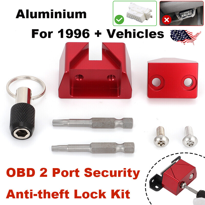 OBD 2 Port Security Anti-theft Lock Kit Aluminium Block Access to OBD Connector