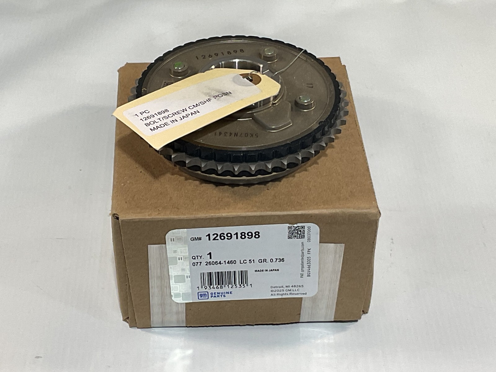2019-2025 SILVERADO SIERRA 2.7 INTAKE CAMSHAFT POSITION SENSOR NEW GM  12691898