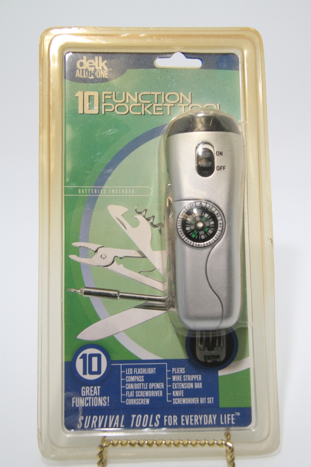 Delk All in One 10 Function Pocket Tools Flashlight Opener Pliers