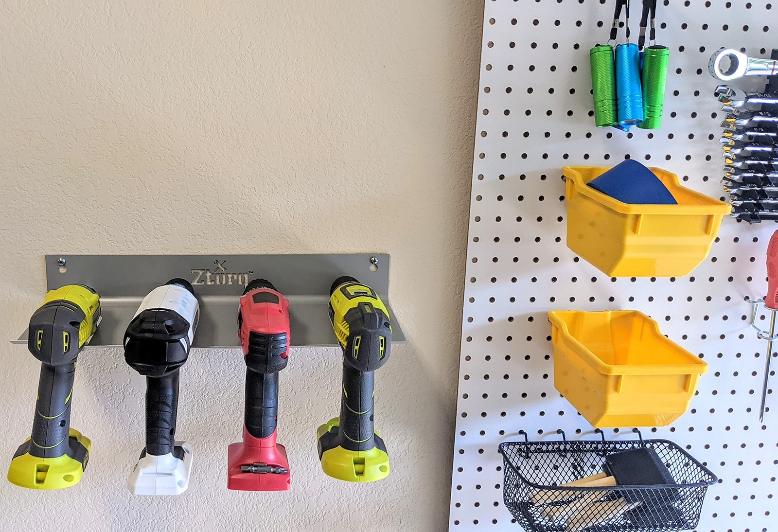 Ztorq Cordless Drill Tool Organizer - Drill Holder Storage Wall Mount Rack to...