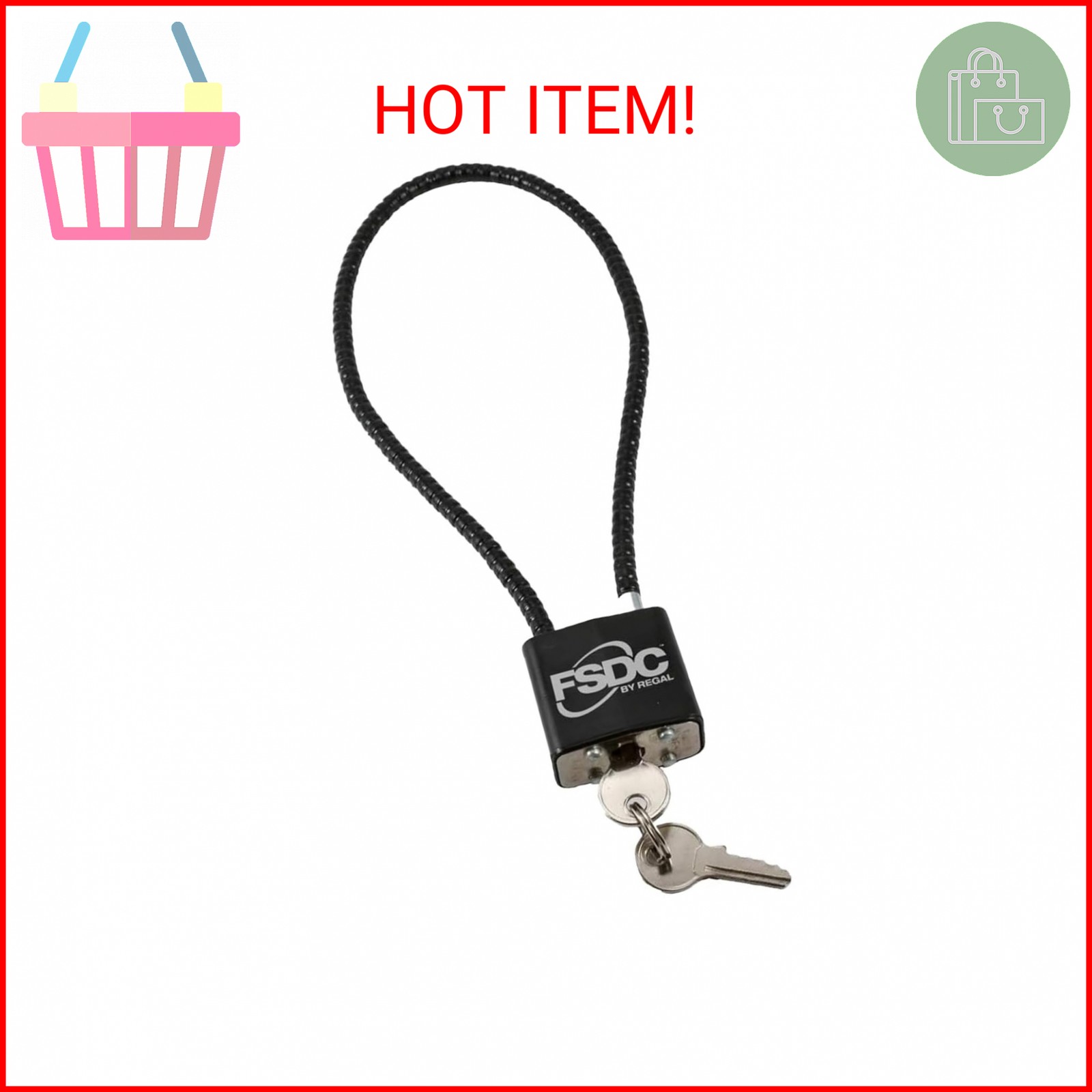 FSDC by Regal 15” Cable Gun Lock - Bulk Packaged - California DOJ Approved Lock