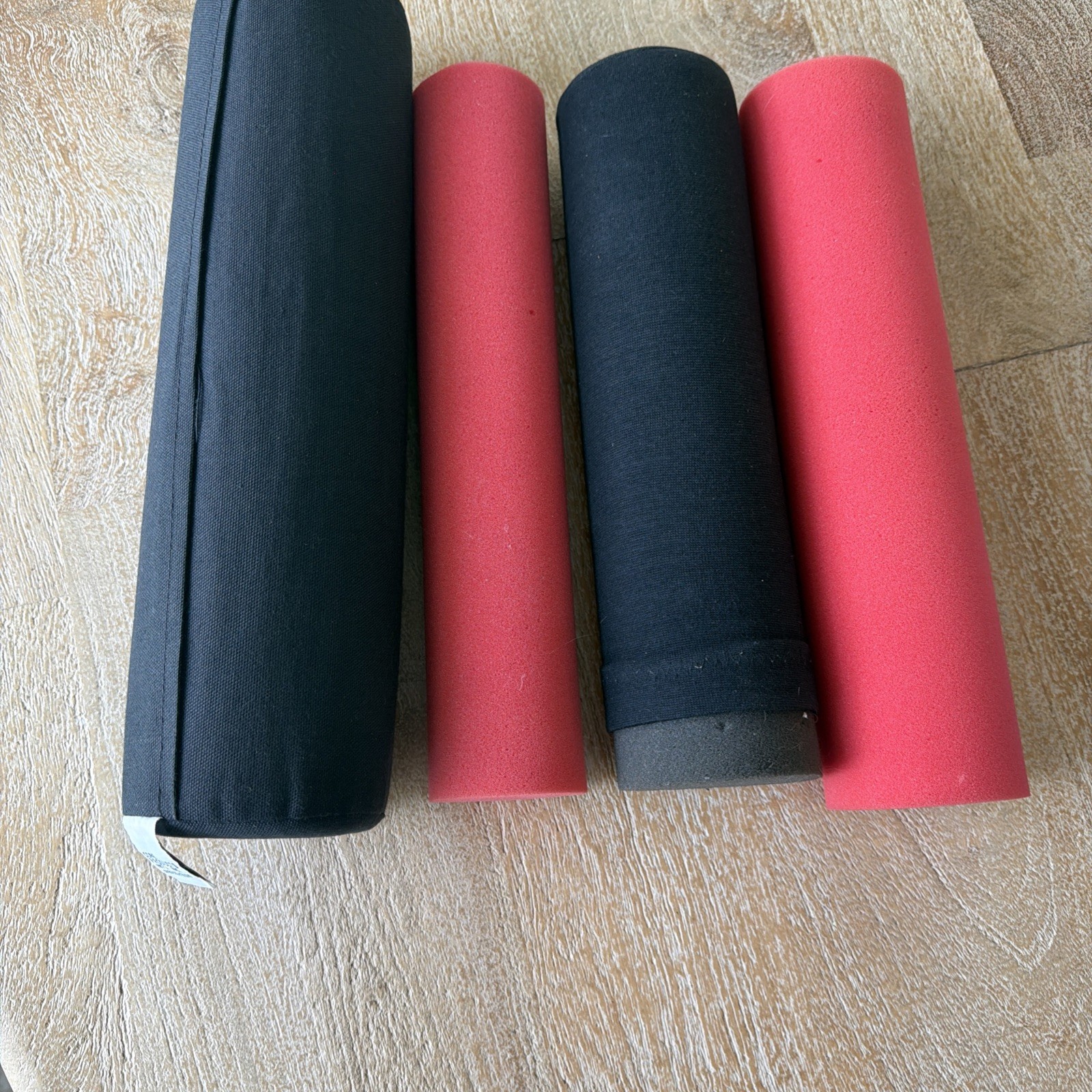 Maximized Living Red 2 1/2”Foam Roller,2 3” 1 Red,1blk W/ Cover, One 4” W/cover