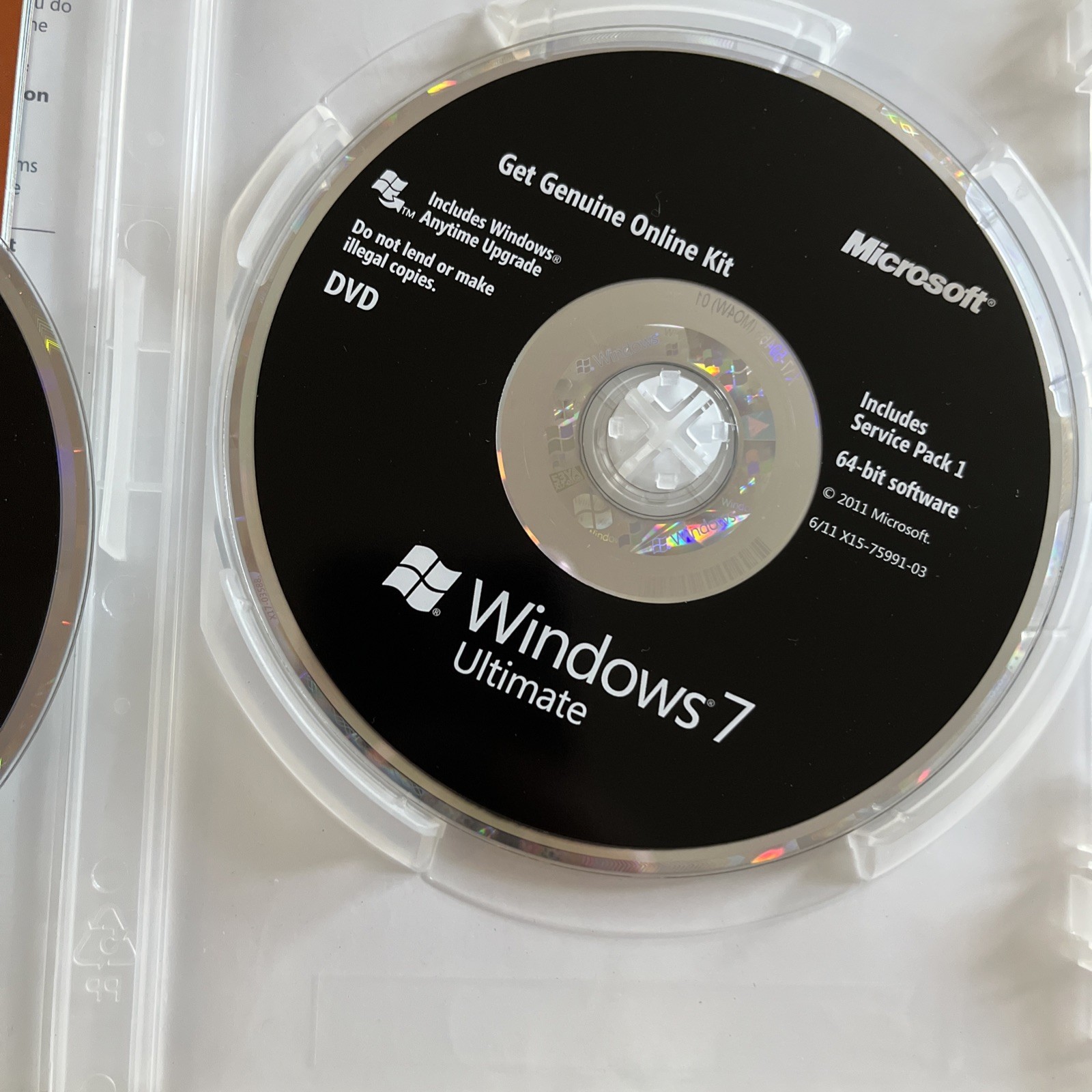 Windows 7 Ultimate 64 & 32 Bit Disks Inserts & Product Key Included Microsoft