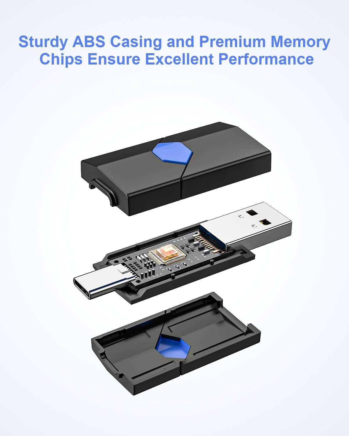 Versatile 64GB Type-C & USB-A Flash Drive: Reliable Dual Connector Memory Stick