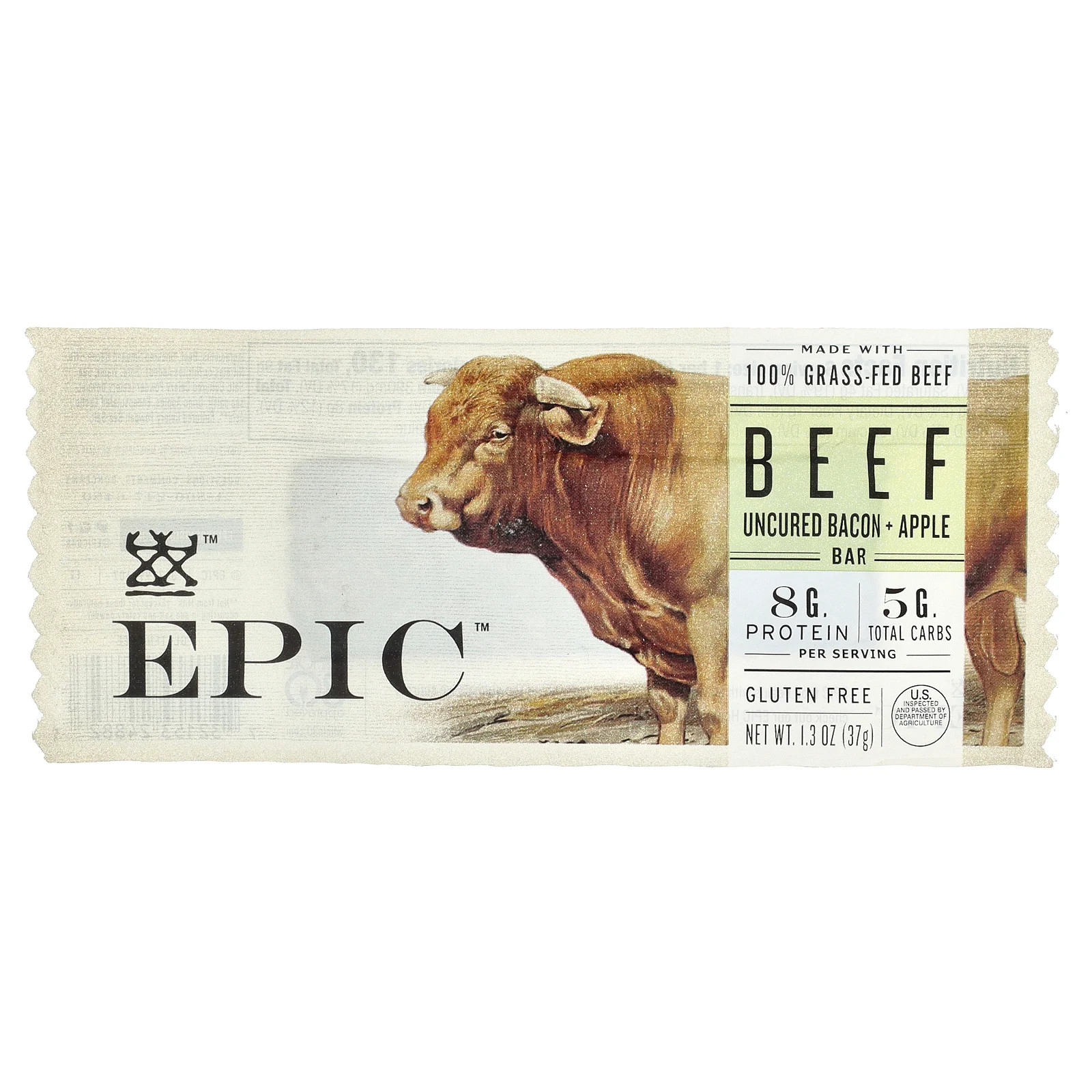 Beef Bar, Uncured Bacon + Apple, 1.3 oz (37 g)