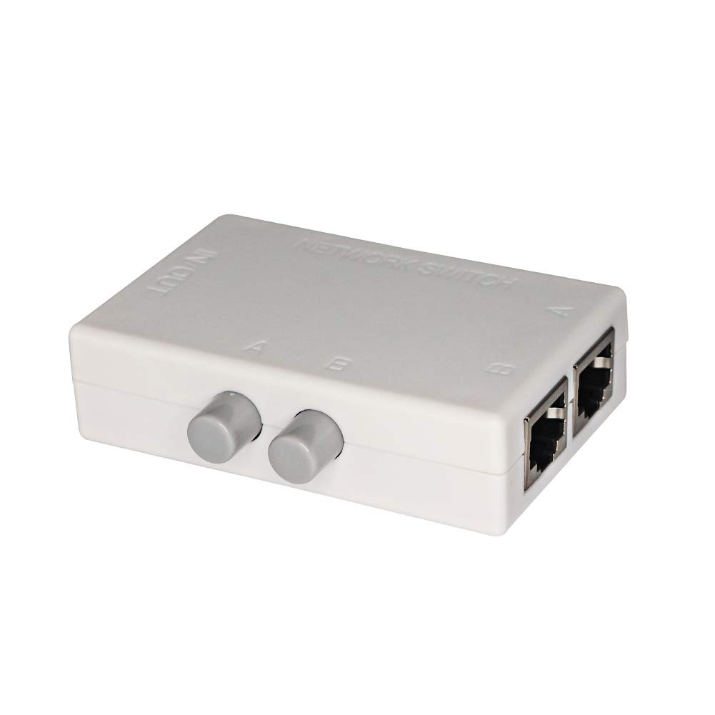 RJ45 Splitter Selector Switch, 2 Ports Network Switch Splitter Selector Hub 2...