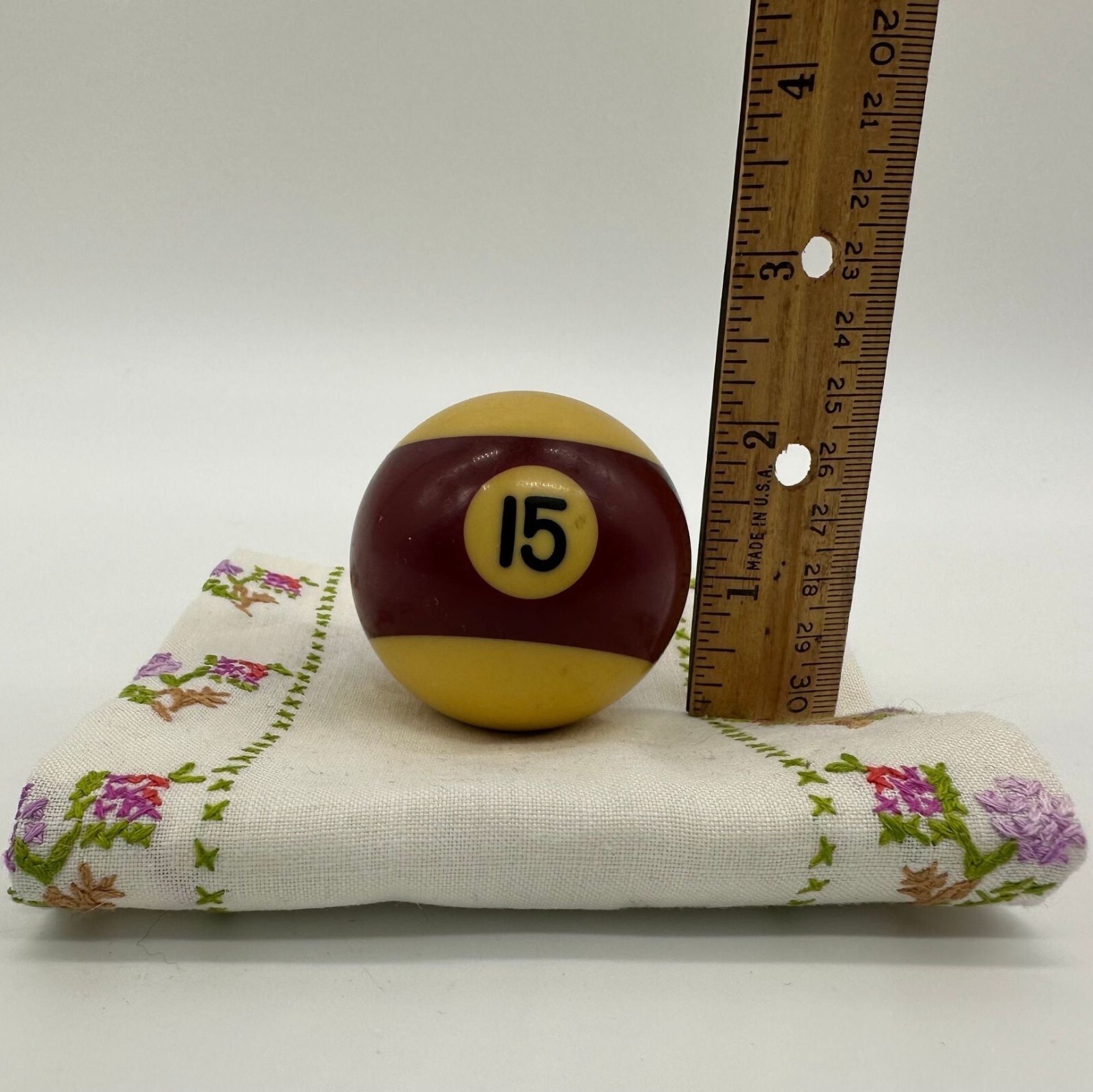 Vintage Billiard Ball Pool 15 Stripes Red Replacement Table Game Man Cave Decor