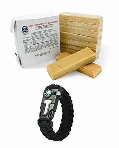 SOS 3600 Calorie Food Bar Ration Emergency 3 Day 5 Year Life Paracord Bracelet