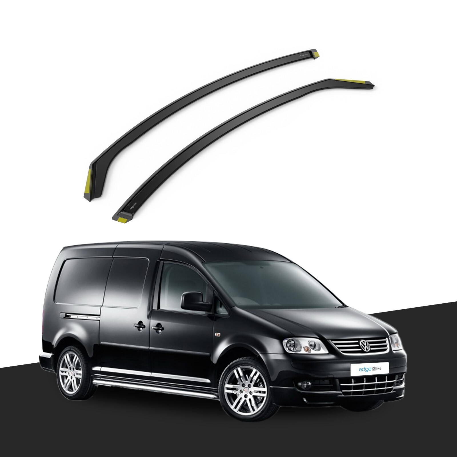 VW Caddy MK3 & MK4 2004-2020 2 Door Van Wind Deflectors 2pc Tinted