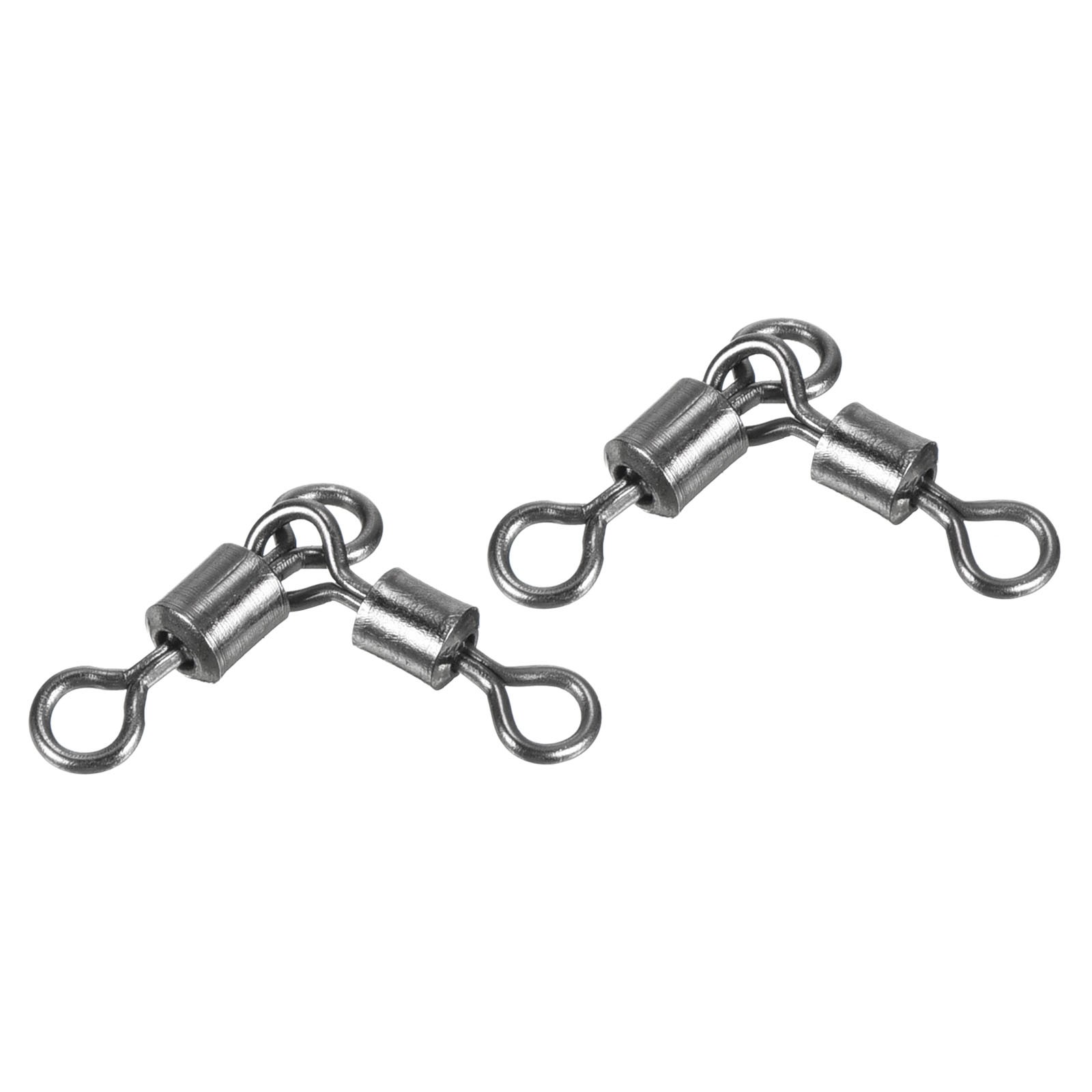 3 Way Swivel 19lb Copper Fishing Cross Line T-Turn Terminal Tackle, Black 60pcs
