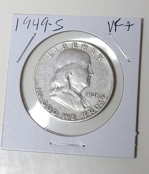 1949-S Franklin Silver Half Dollar VF+ San Francisco Mint (21626)