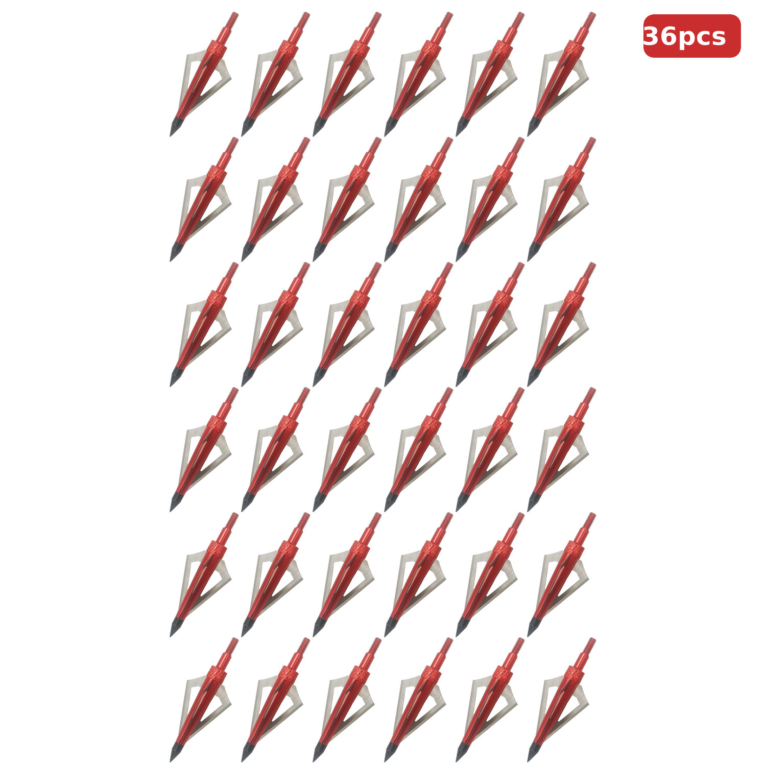 36PCS Archery Broadheads 100 Grain 3 Fixed Blade Hunting Arrow Heads with Case