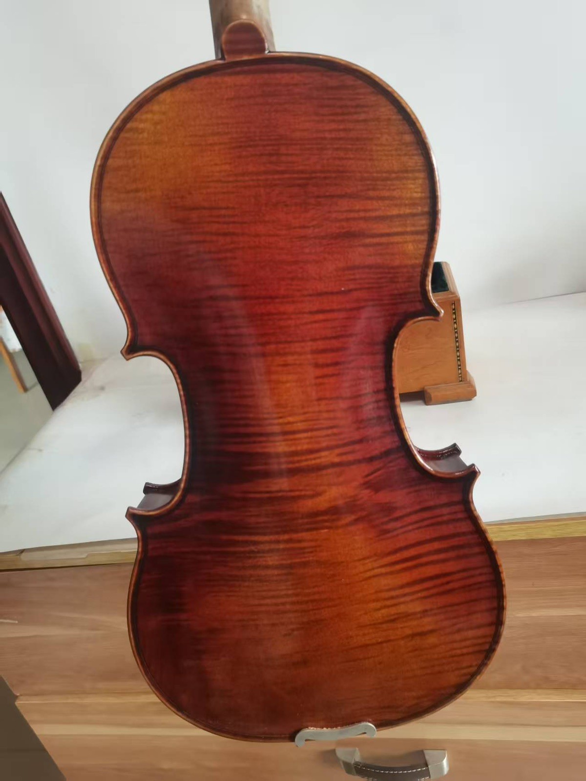 Top Grade 4/4 violin 1pc solid flamed maple back spruce top hand carved K3137