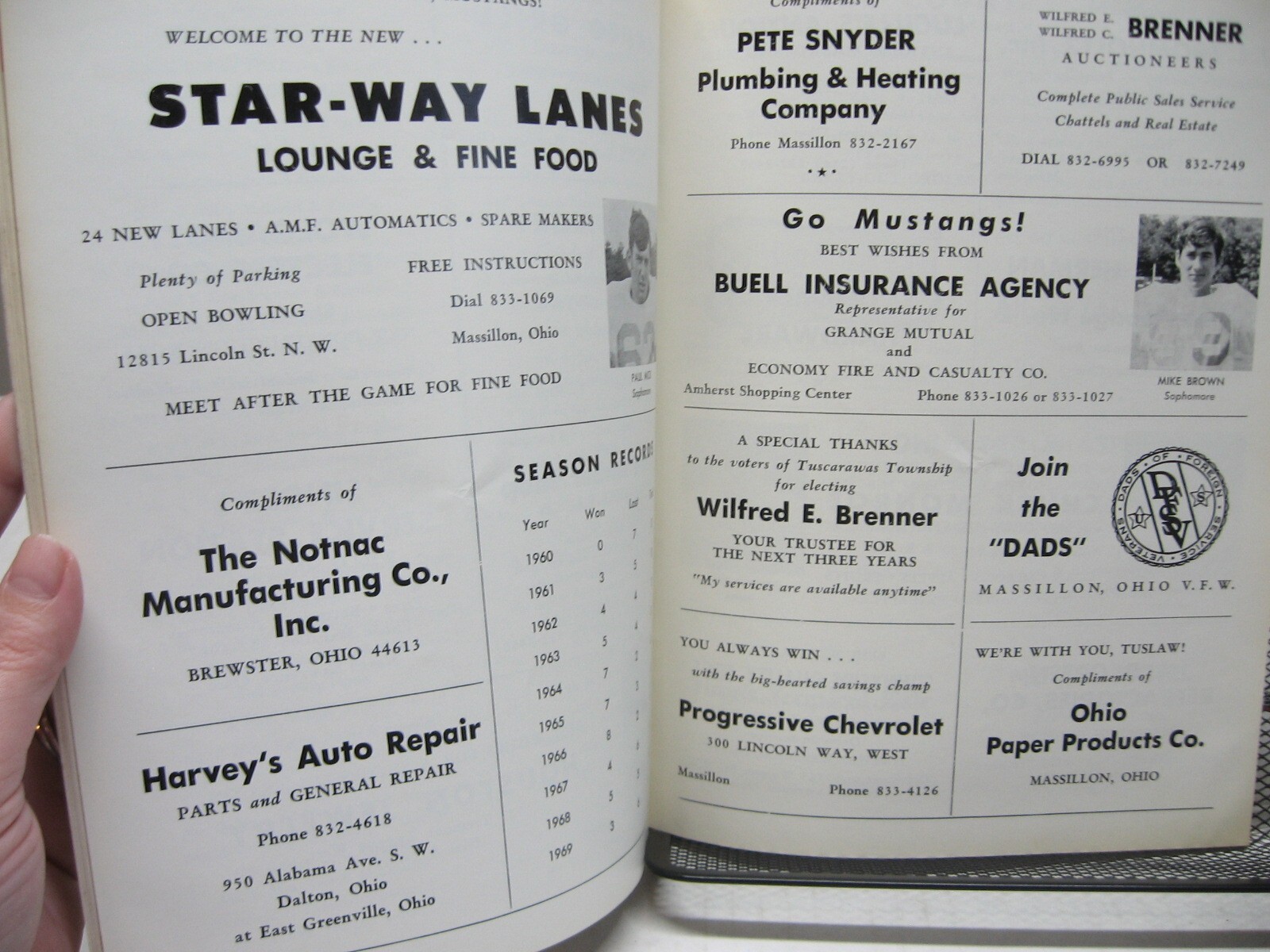 1970 Football Program Tuslaw Mustangs vs Northwest