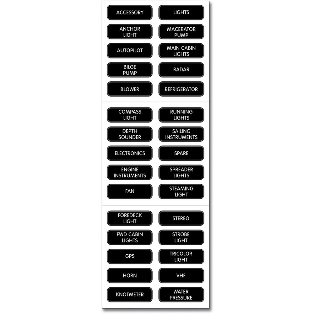 Blue Sea Systems 8030 DC Panel - 30 Large Format Labels Kit