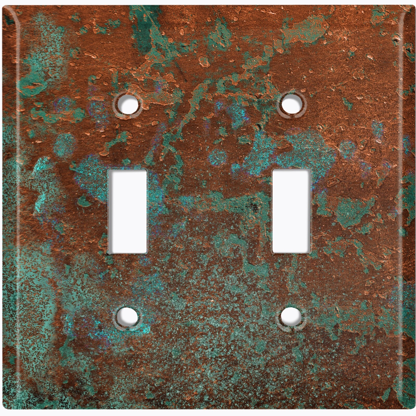 Metal Light Switch Cover Wall Plate Metal Distressed Copper Worn Patina MET020