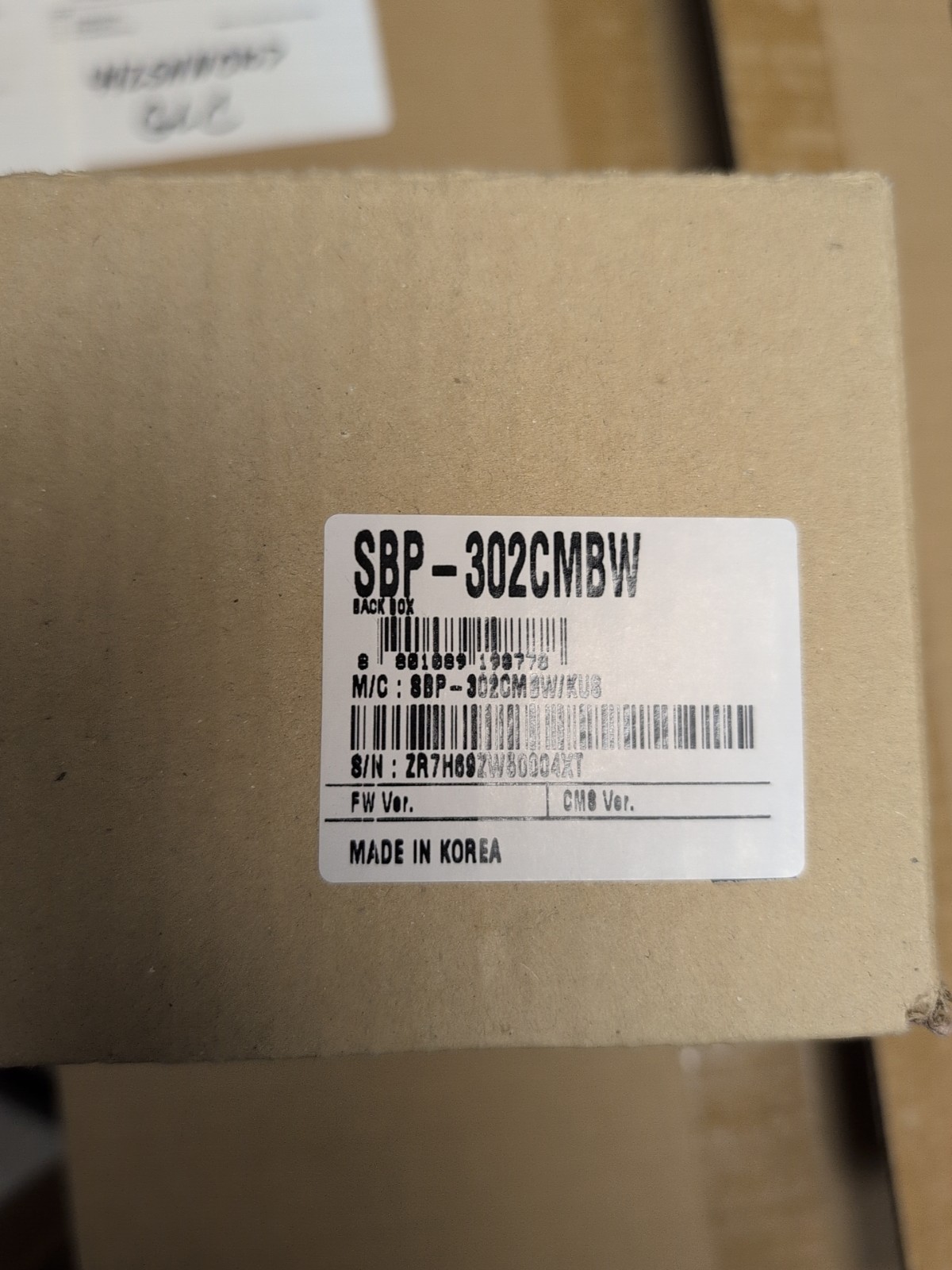 Hanwha Techwin White Pendant Back Box SBP-302CMBW