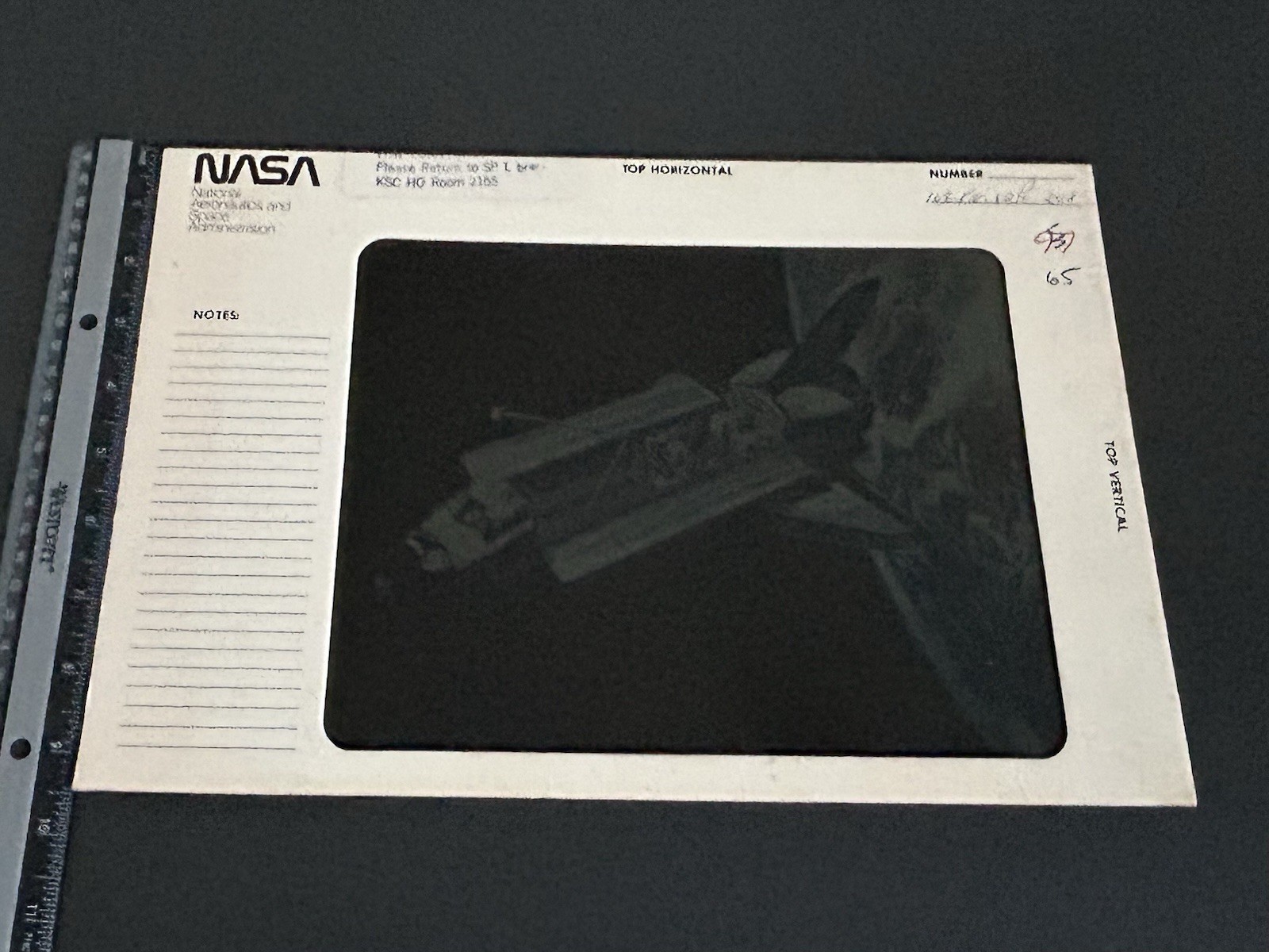 1982 NASA KSC Space Shuttle Orbiter Cargo Payload Bay Presentation Transparency