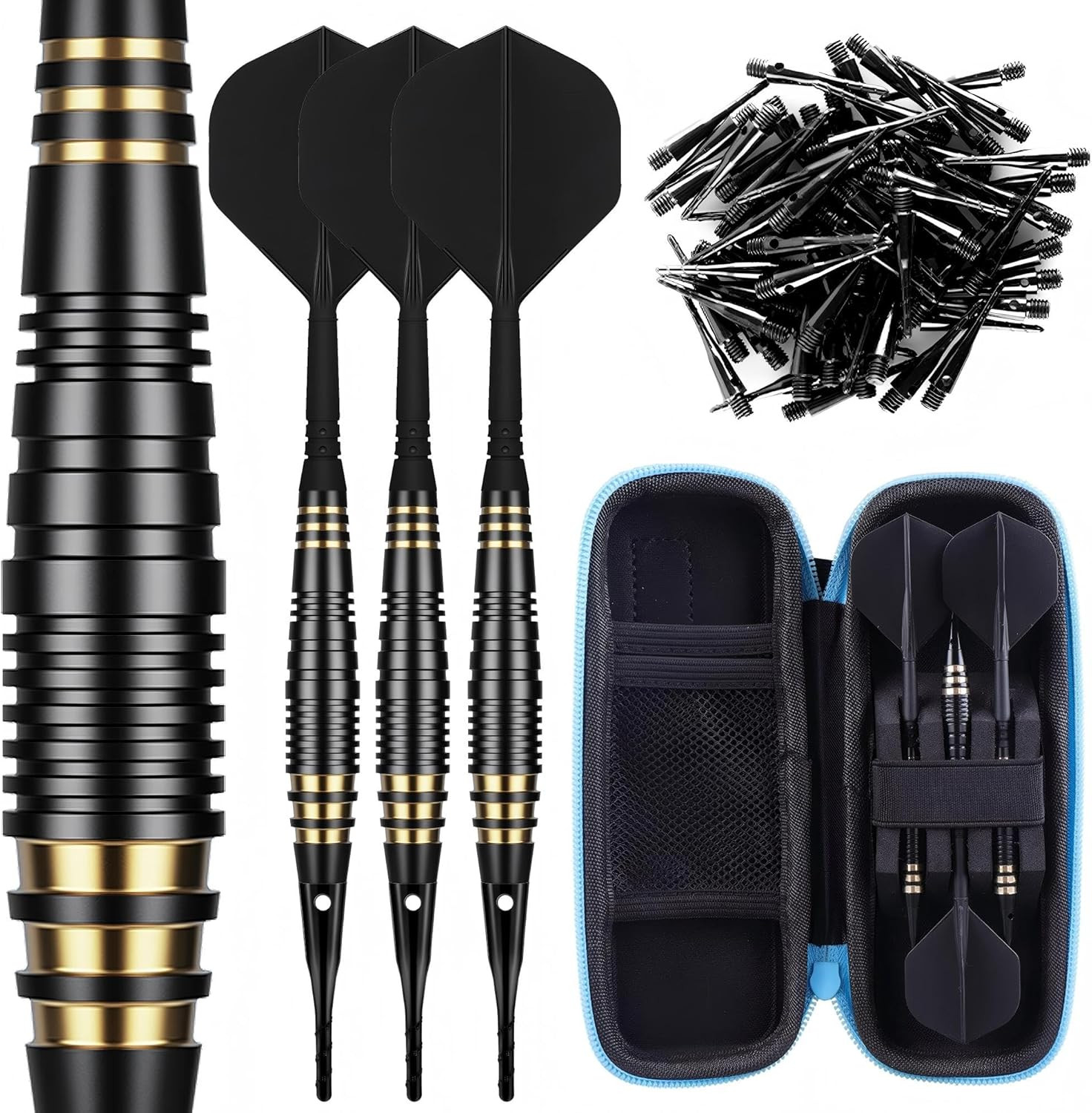Professional Soft Tip Darts Set 18 Grams with 30 Extra Dart Tips and Gift Storag