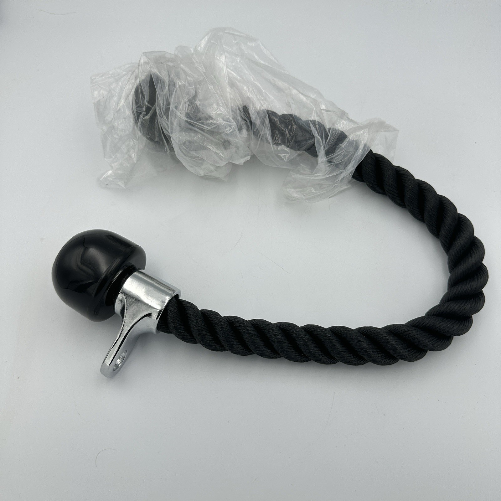 All Black Tricep Rope Pulldown Cable Attachment 27 inches with Two Handles