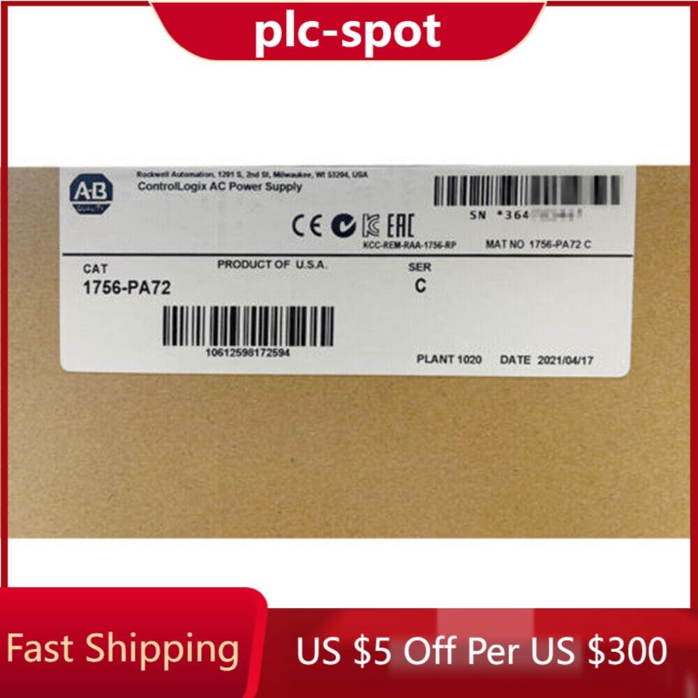 New Factory Sealed Allen-Bradley 1756-PA72 SER C AC Power Supply AB 1756PA72 US