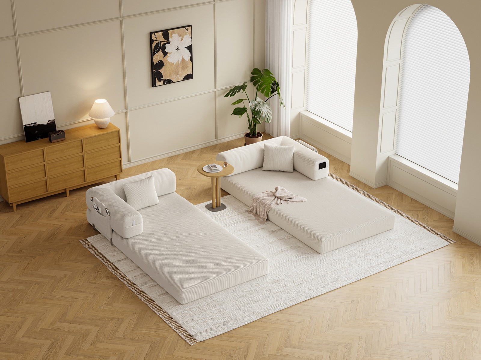78.8inch Belfin Modular Sectional Sofa, Convertible Pudding Block Sofa, Floor St