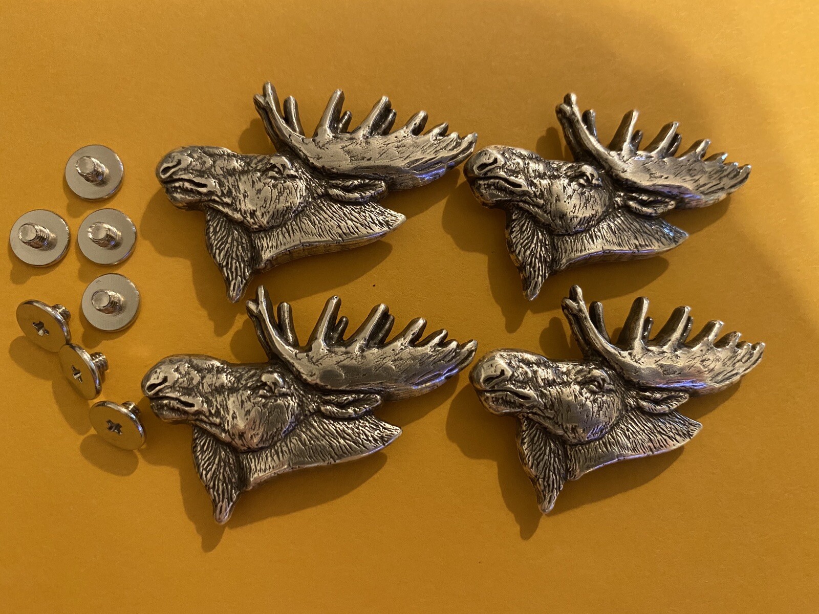 Lot Of 4 Moose Hunting Conchos With Screws 1 1/2” Wide