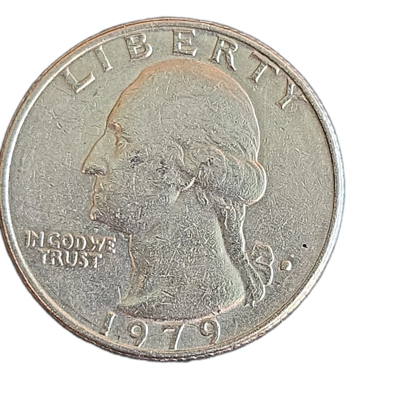 1979- D Washington Quarter/ Error Coin/ Mint Mark Filled Solid D Striking
