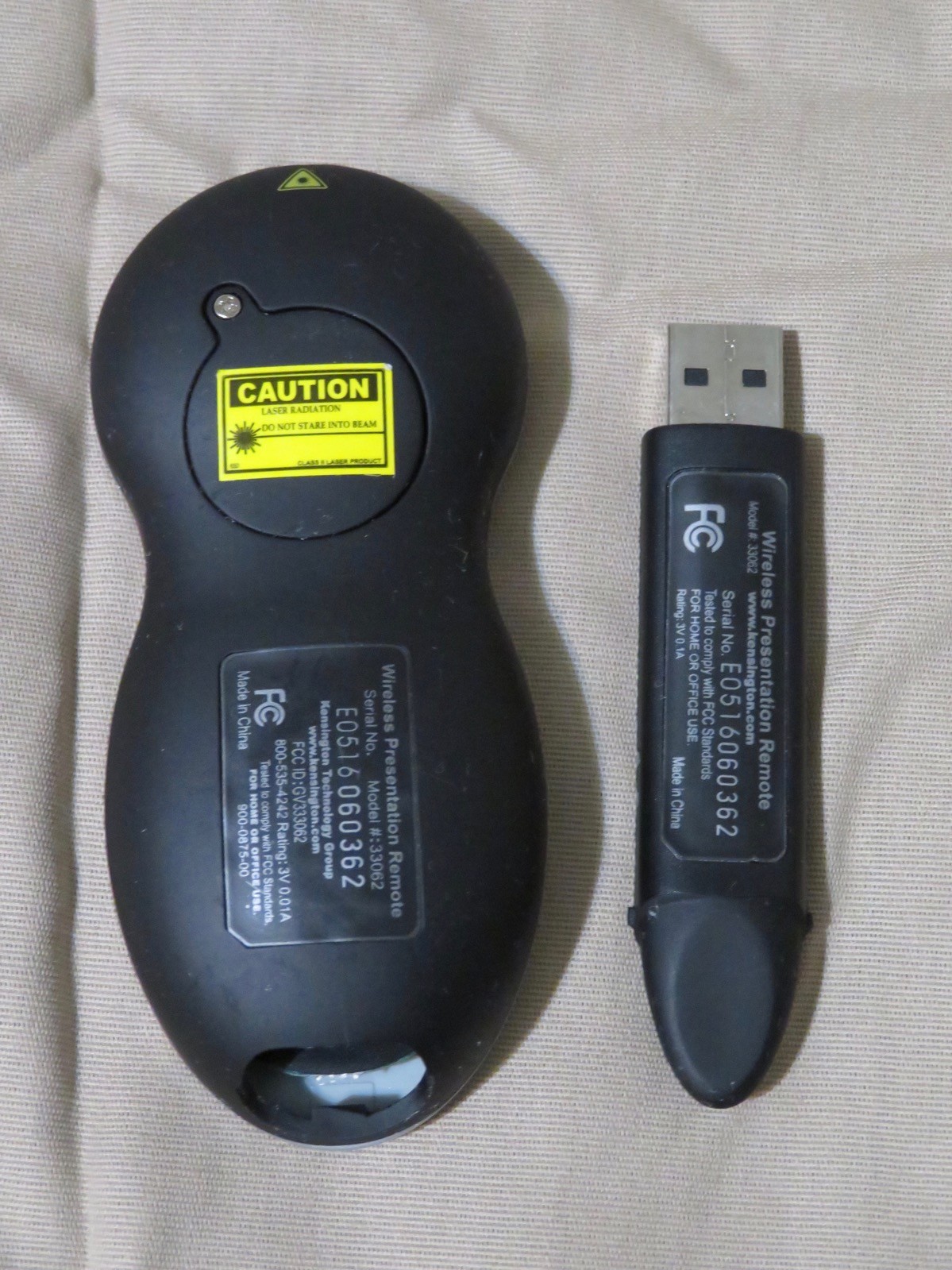 Kensington 33062 Wireless Presentation Remote Red Laser Pointer with USB Dongle