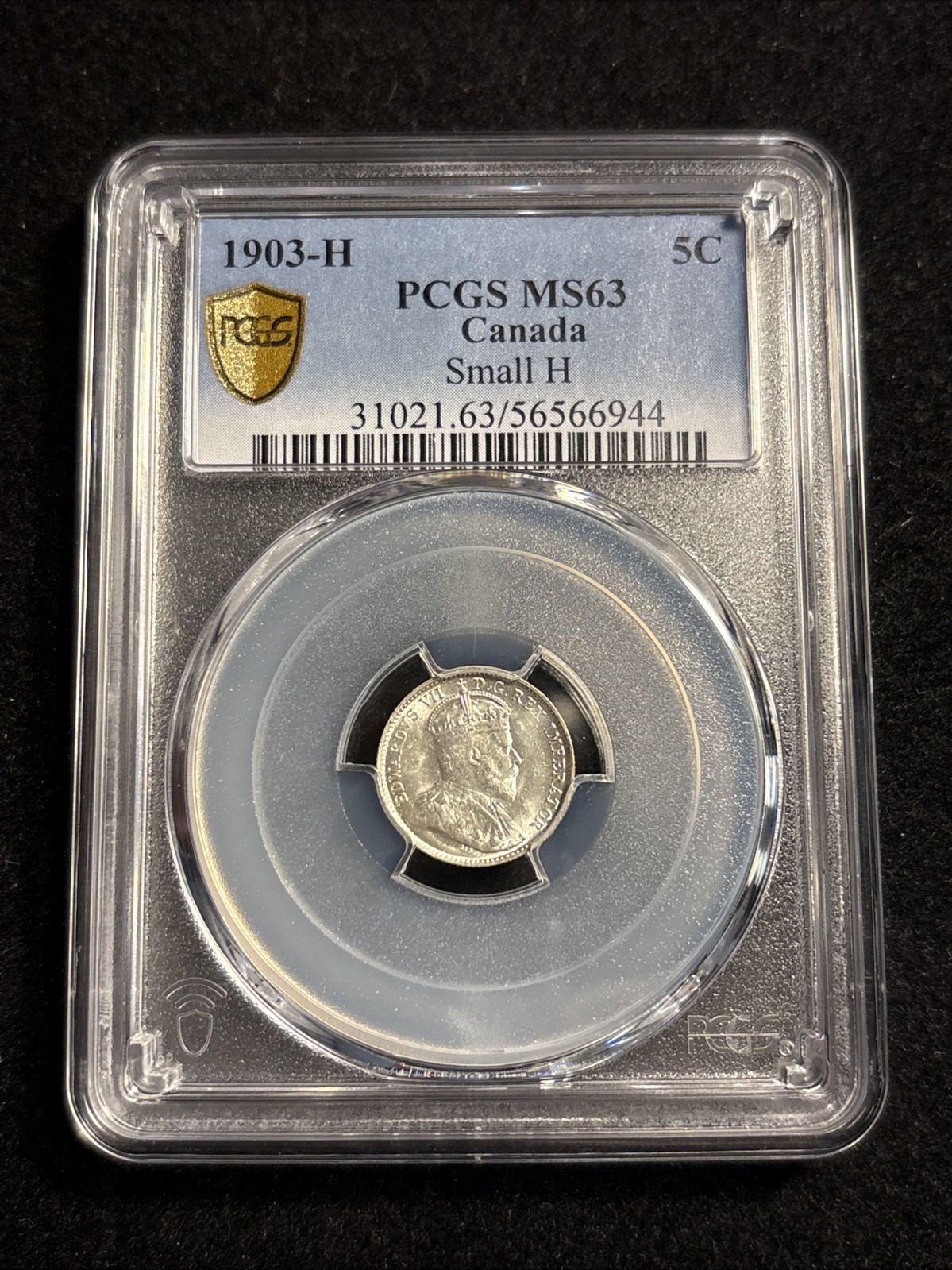 1903-H Canada 5 Cents Silver PCGS MS63 Blast White - Item#181