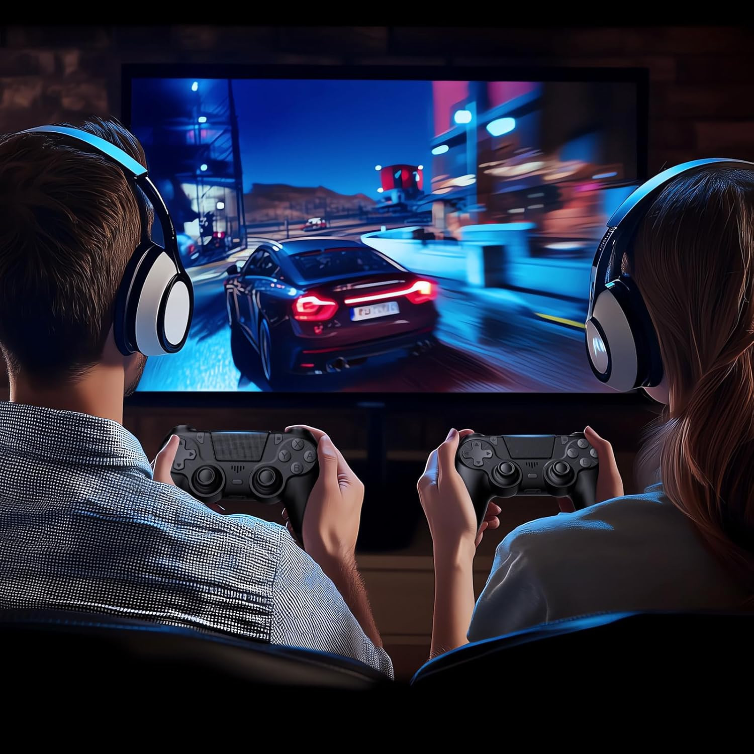 2 Pack Controllers with Charging Dock Station for PS4 Controller, Wireless Contr