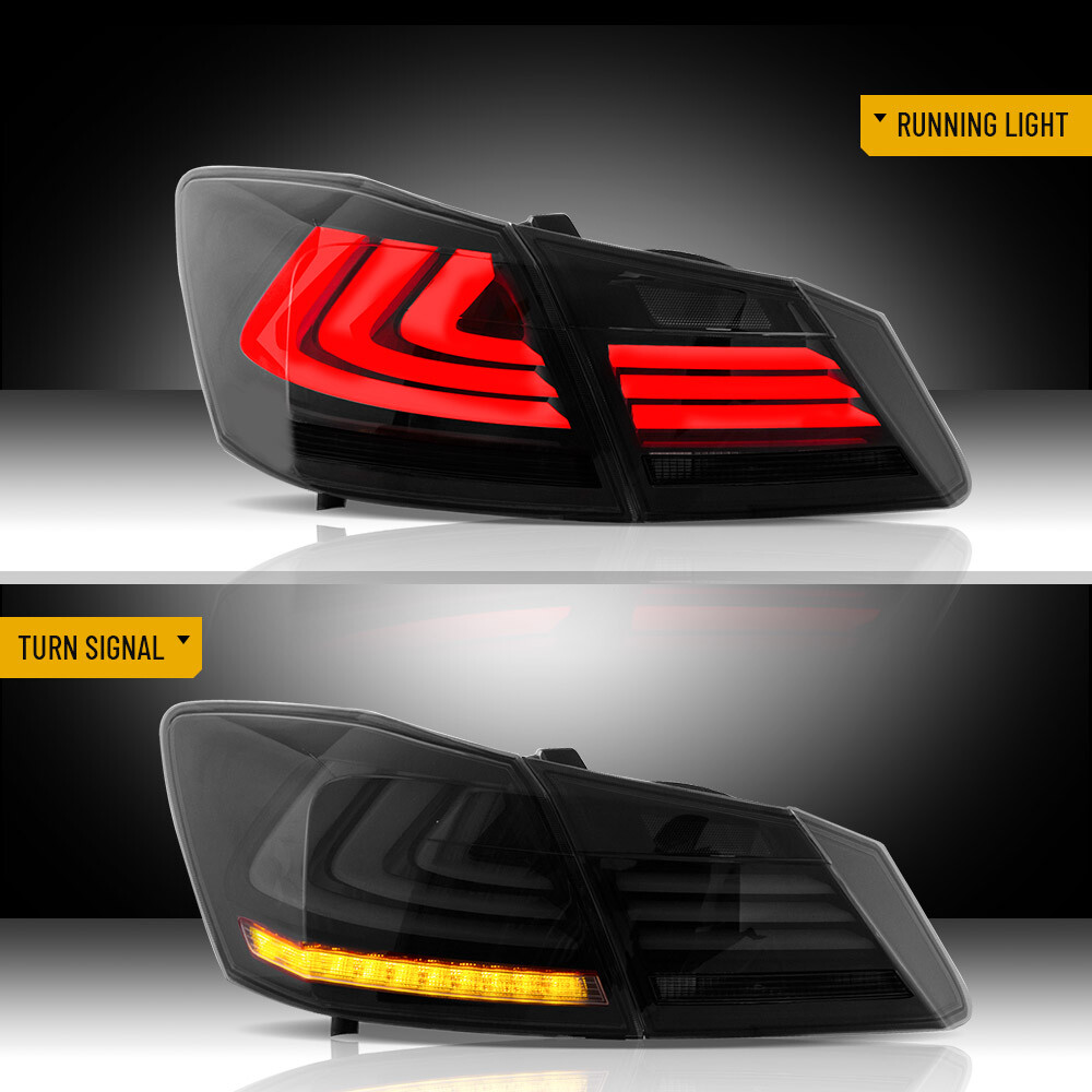 LED Tail light Fit 2013-2017 Honda Accord w/Sequential Turn sig SMOKED Assembly