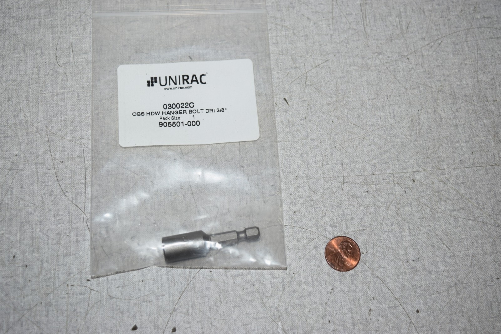 Unirac 030022C 905501-000 OB8 HDW Hanger Bolt Driver 3/8"