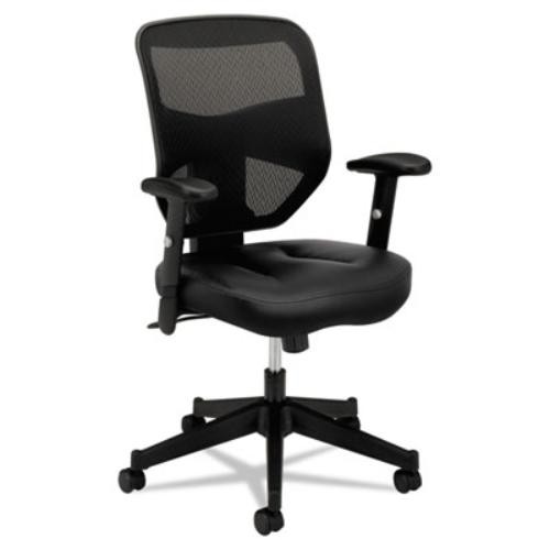 Basyx VL531SB11 High Back Work Chair Black Softhread Leather