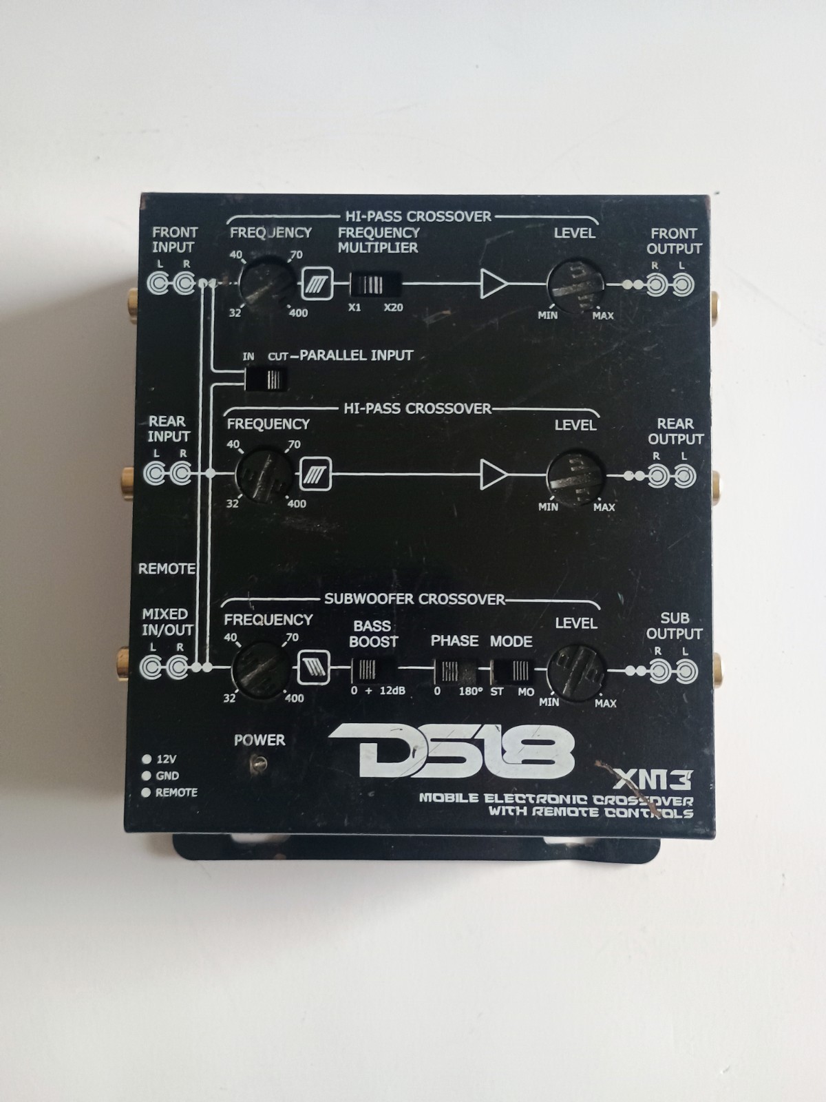 XM3 Two-To-Three Way Electronic Car Audio Crossover with Remote Control - 2 to 3