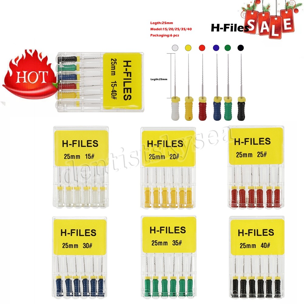 Size 7 25mm Endo H-Files, Endodontic Dental H Files (Premium Stainless Steel)
