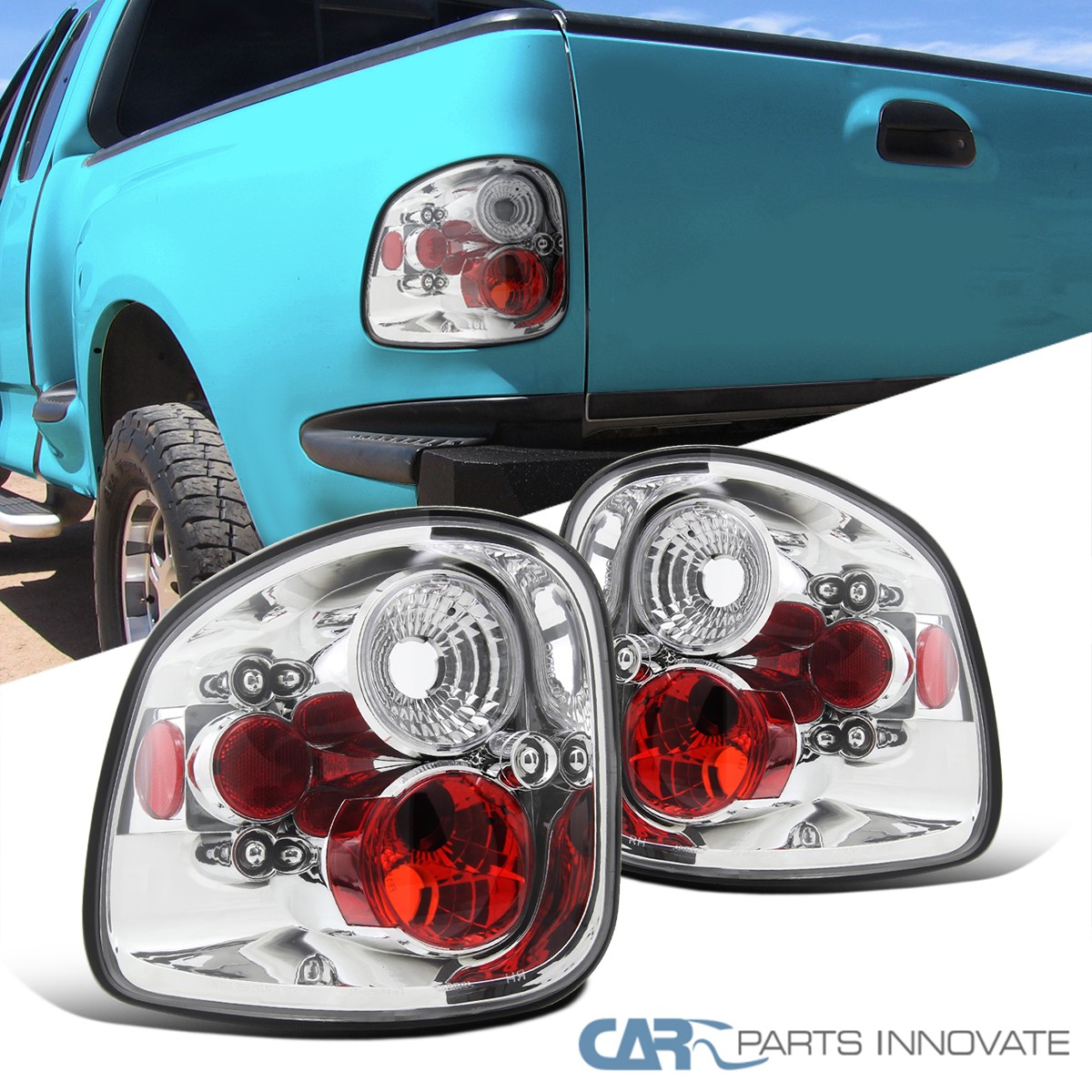 Fits 1997-2003 Ford F150 F-150 Flareside Tail Lights Brake Lamps L+R Pair 97-03