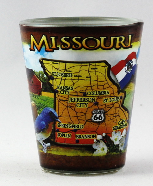 MISSOURI STATE COLLAGE SHOT GLASS RTP