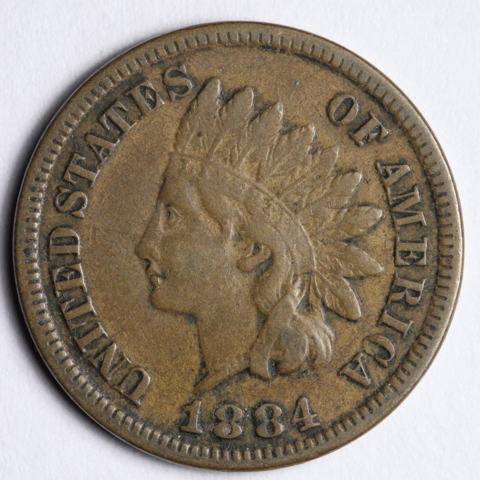 1884 Indian Head Cent Penny XF E125 GYCM