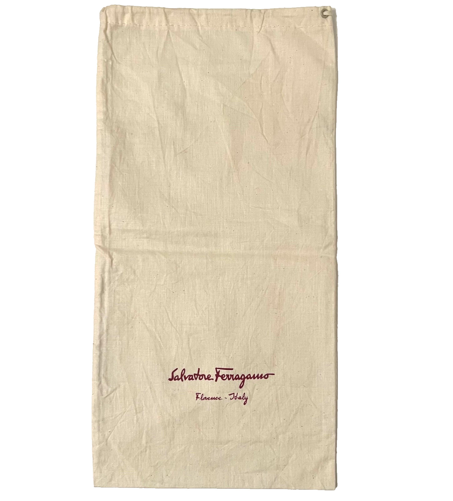 Salvatore Ferragamo Dust Bag Beige Travel Storage Drawstring Pouch for Shoe 8x16