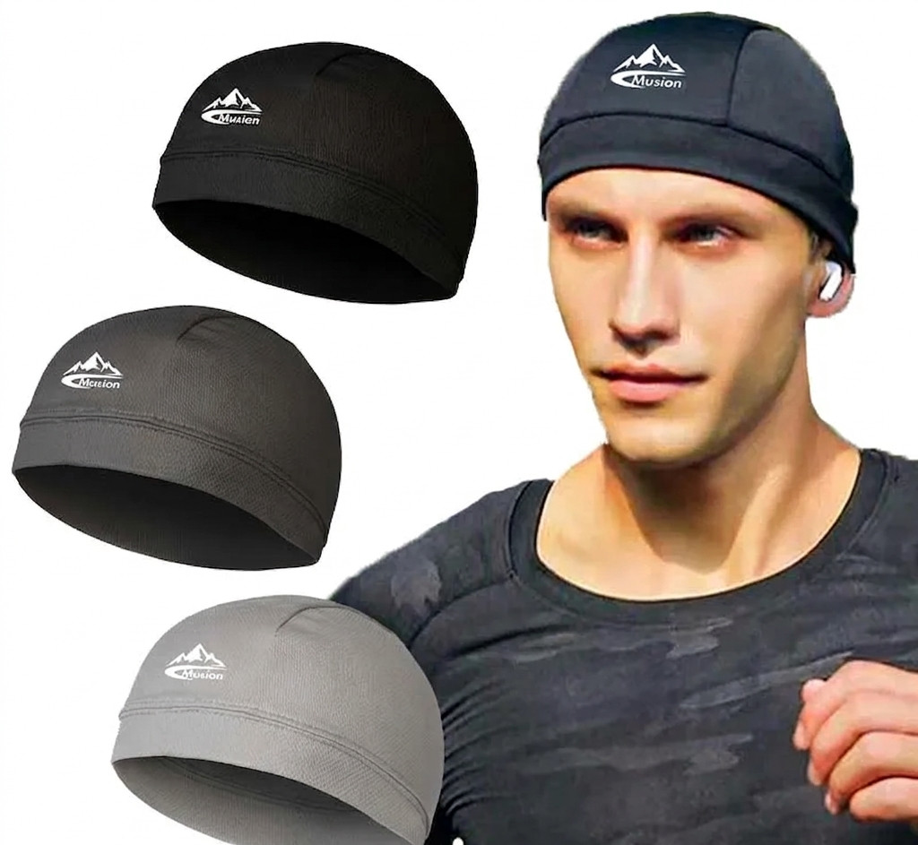 Cooling Moisture Sweat Wicking Dome Skull Cap Helmet Liner Bald Sport Beanie Hat