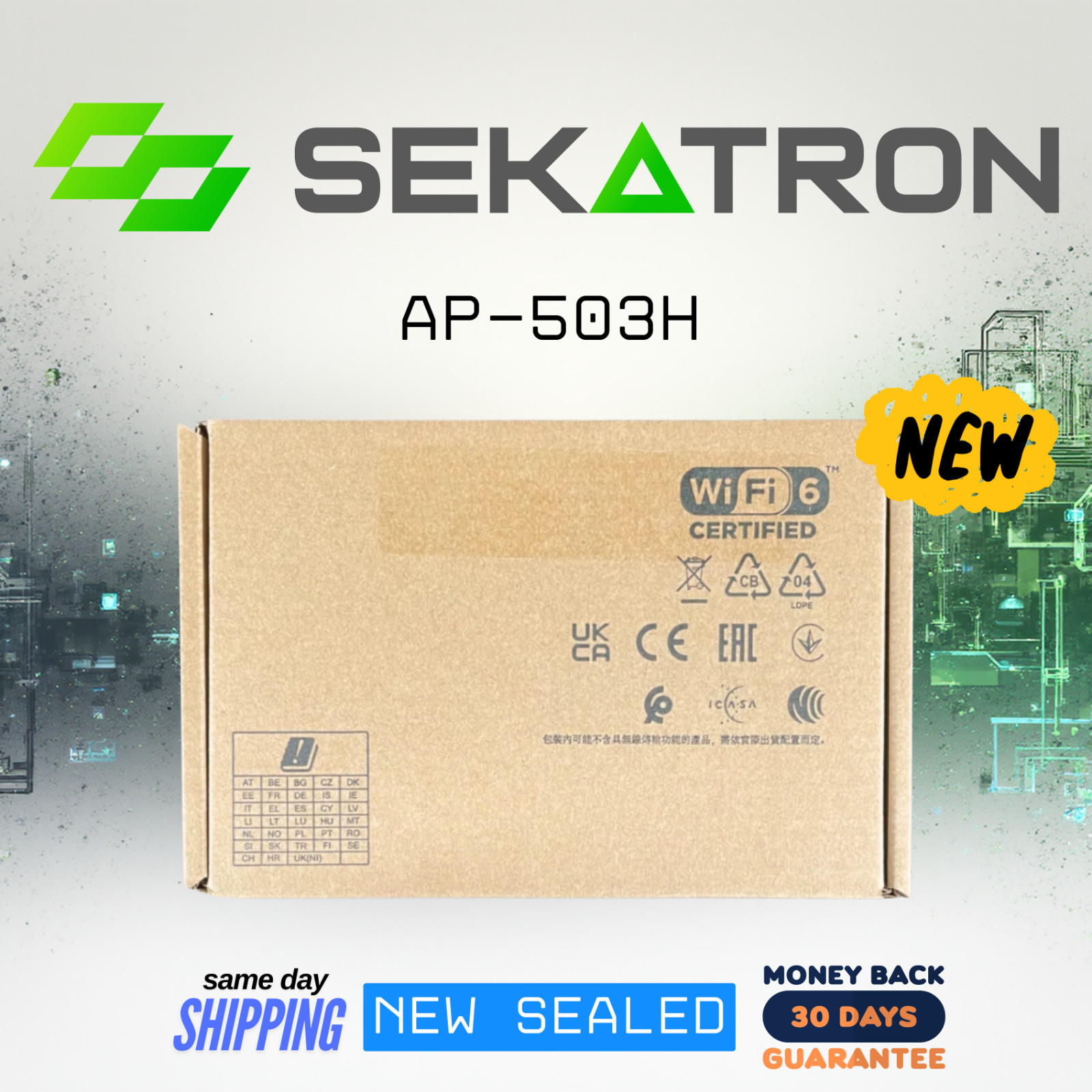 📡 [NEW] Aruba AP-503H (US) R3V36A Wi-Fi 6 (802.11ax) • Hospitality In-Room AP ⚡