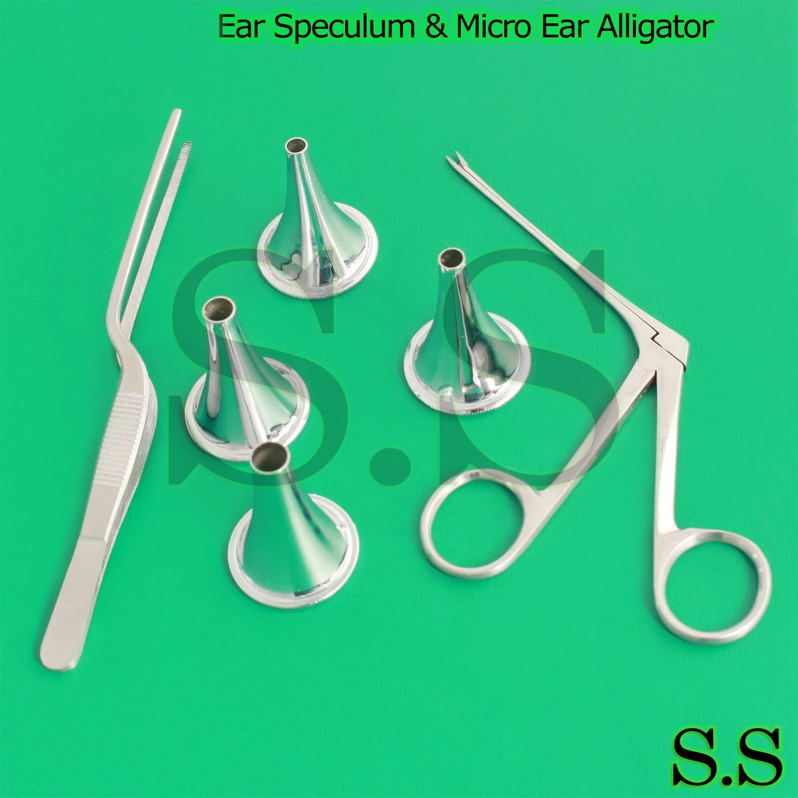 6Pcs-Ear Speculum & Micro Ear Alligator & Jensen Forceps,ENT Instruments