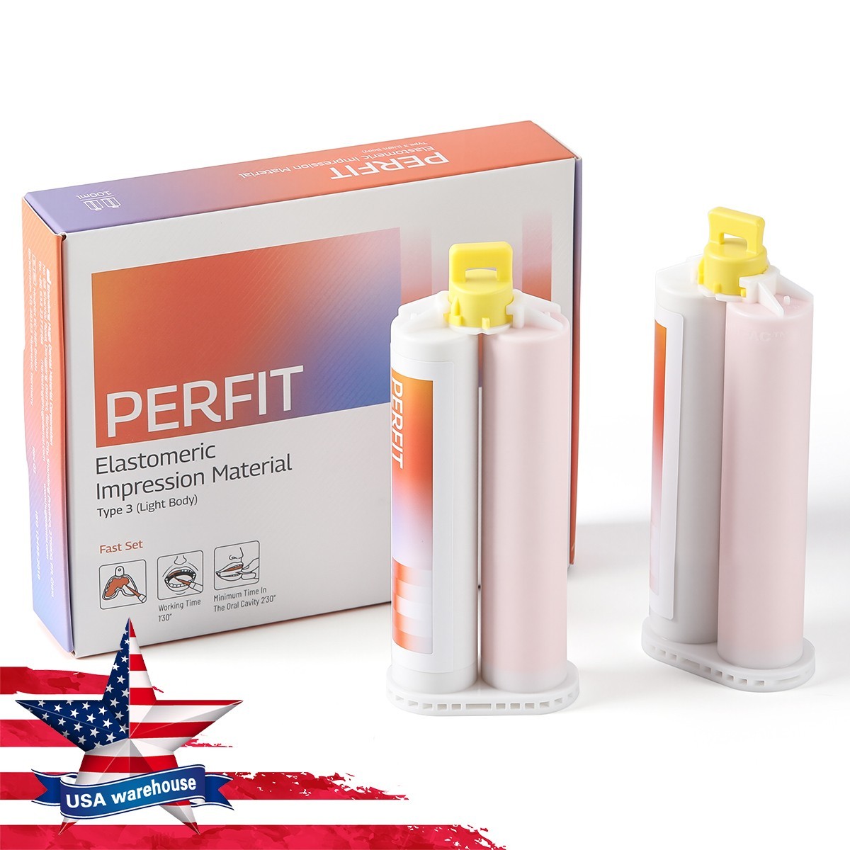 Dental Light Body Elastomeric Impression Material Cartridges Fast / Normal Set