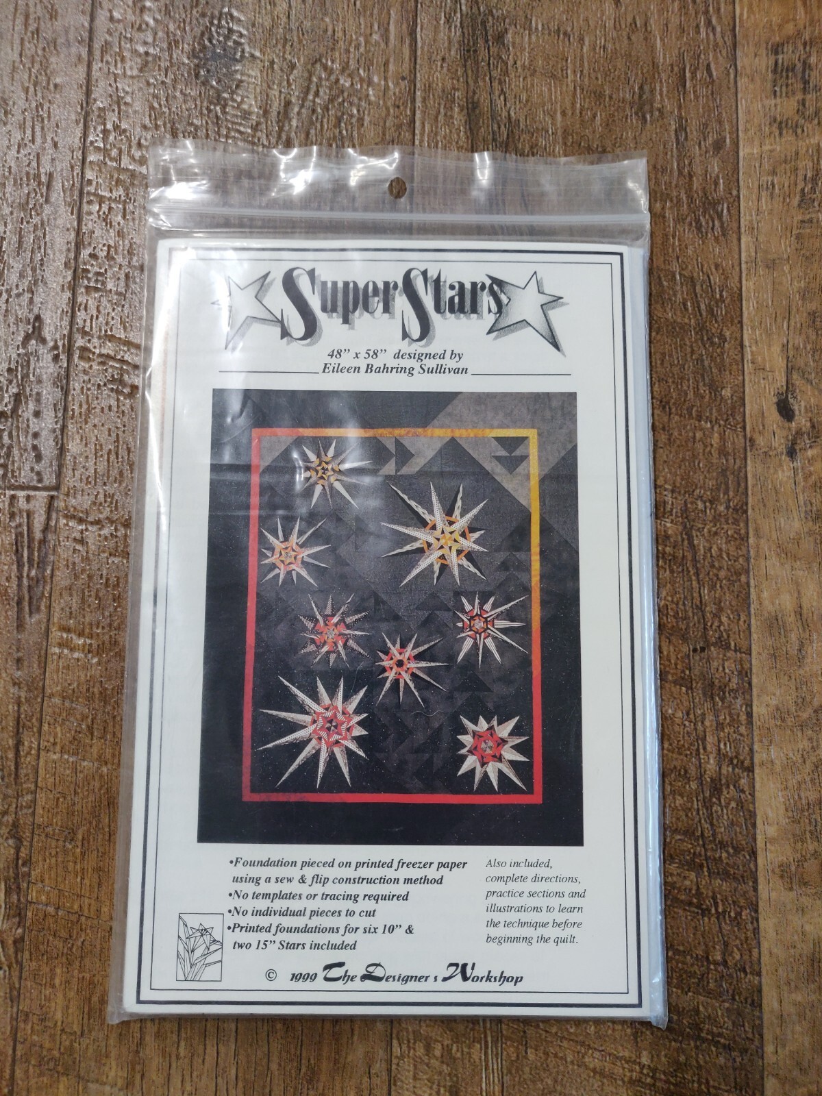 Super Star 48x58"  designed by eileen bahring sullivan quilt pattern